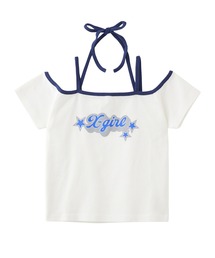 X-girl | FLYING STARS LOGO OFF THE SHOULDER BABY TEE(Tシャツ/カットソー)