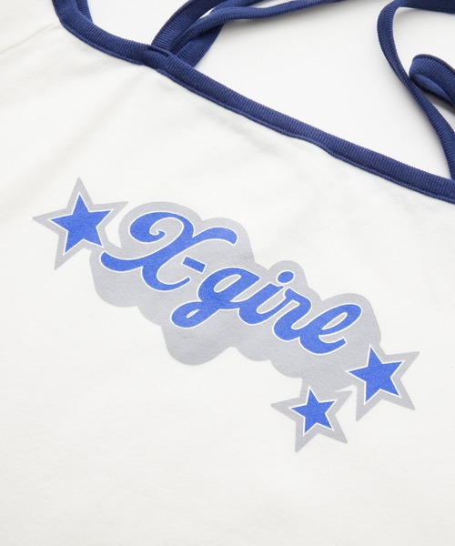 大人気 X-girl FLYING STARS LOGO OFF THE SHOULDER BABY TEE FLYING STARS LOGO OFF THE SHOULDER BABY TEE（Tシャツ