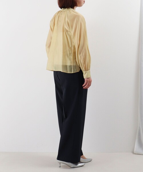 MICO COULIER（ミコクリエ）の「《オケージョン対応》ブライトシアーローンブラウス（シャツ/ブラウス・レディース・イエロー/ライトブルー/チャコールグレー・38）」の5枚目の写真