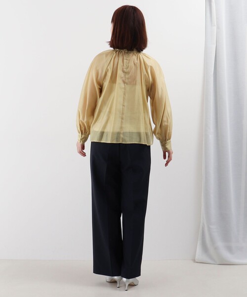 MICO COULIER（ミコクリエ）の「《オケージョン対応》ブライトシアーローンブラウス（シャツ/ブラウス・レディース・イエロー/ライトブルー/チャコールグレー・38）」の6枚目の写真