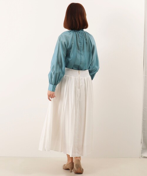 MICO COULIER（ミコクリエ）の「《オケージョン対応》ブライトシアーローンブラウス（シャツ/ブラウス・レディース・イエロー/ライトブルー/チャコールグレー・38）」の9枚目の写真