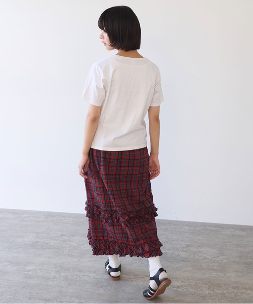 bulle de savon(ビュルデサボン)の「くるくるはなテープ刺繍Tシャツ(Tシャツ/カットソー・レディース・ホワイト/ネイビー・FREE)」の17枚目の写真