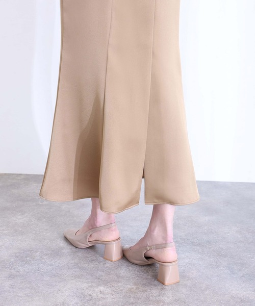 PourVous（プールヴー）の「ミモレ丈&袖あり フォーマル リボンボリューム袖セレモニー 結婚式 二次会 パーティー ドレス オケージョンドレス 同窓会 成人式 グログランパフスリーブオフショル お呼ばれ 謝恩会 20代 30代（ドレス・レディース・ベージュ/チャコール/ブラック・M）」の21枚目の写真