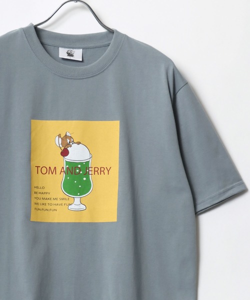 Tom＆Jerry（トムアンドジェリー）の「Tom＆Jerry/トムとジェリー ワンポイント刺繍 キャラクターイラスト フロント バックプリント 半袖Tシャツ レディース メンズ（Tシャツ/カットソー・レディース・グリーン系その他/ベージュ/ブルー系その他/イエロー/ネイビー/ピンク/ホワイト/アッシュグレー/ブラック系その他/ブラック/グレー系その他/ブラック系その他2・M/L/LL）」の10枚目の写真