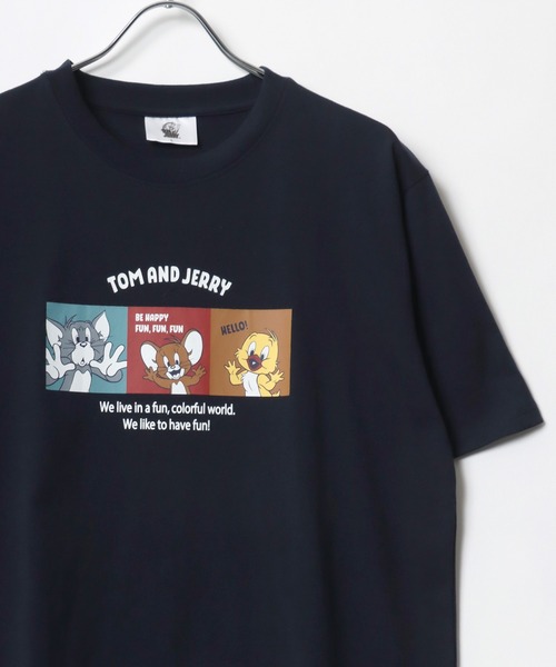 Tom＆Jerry（トムアンドジェリー）の「Tom＆Jerry/トムとジェリー ワンポイント刺繍 キャラクターイラスト フロント バックプリント 半袖Tシャツ レディース メンズ（Tシャツ/カットソー・レディース・グリーン系その他/ベージュ/ブルー系その他/イエロー/ネイビー/ピンク/ホワイト/アッシュグレー/ブラック系その他/ブラック/グレー系その他/ブラック系その他2・M/L/LL）」の9枚目の写真