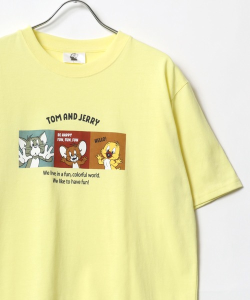 Tom＆Jerry（トムアンドジェリー）の「Tom＆Jerry/トムとジェリー ワンポイント刺繍 キャラクターイラスト フロント バックプリント 半袖Tシャツ レディース メンズ（Tシャツ/カットソー・レディース・グリーン系その他/ベージュ/ブルー系その他/イエロー/ネイビー/ピンク/ホワイト/アッシュグレー/ブラック系その他/ブラック/グレー系その他/ブラック系その他2・M/L/LL）」の11枚目の写真