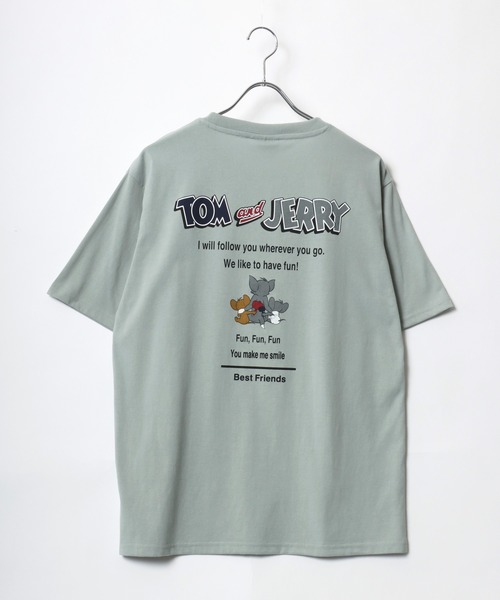 Tom＆Jerry（トムアンドジェリー）の「Tom＆Jerry/トムとジェリー ワンポイント刺繍 キャラクターイラスト フロント バックプリント 半袖Tシャツ レディース メンズ（Tシャツ/カットソー・レディース・グリーン系その他/ベージュ/ブルー系その他/イエロー/ネイビー/ピンク/ホワイト/アッシュグレー/ブラック系その他/ブラック/グレー系その他/ブラック系その他2・M/L/LL）」の21枚目の写真