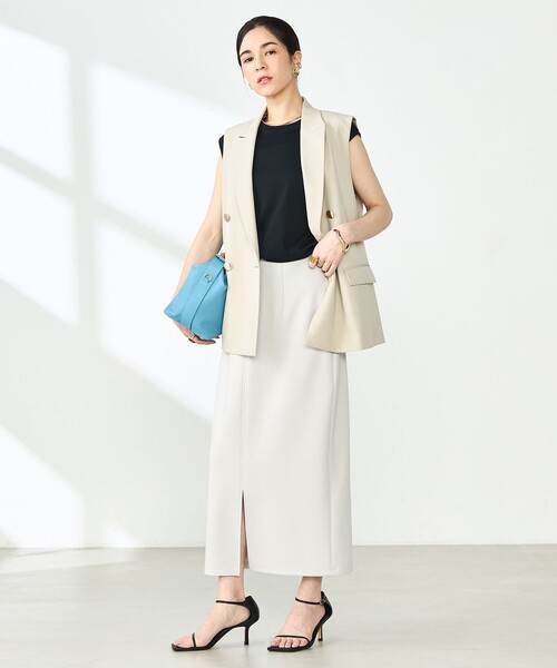 NOLLEY’S Sophi(ノーリーズソフィ)の「ウォッシャブルダンボール前後2WAYタイトスカート(スカート・レディース・ライトブルー/ブラック/ベージュ・36/38/34)」の5枚目の写真