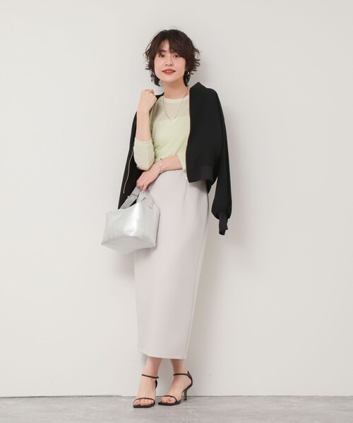 NOLLEY’S Sophi(ノーリーズソフィ)の「ウォッシャブルダンボール前後2WAYタイトスカート(スカート・レディース・ライトブルー/ブラック/ベージュ・36/38/34)」の15枚目の写真