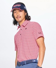 サイズ：O DESCENTE GOLF デサントゴルフ  ハイネック 半袖Tシャツ  ピンク系 [240101428548] ゴルフウェア メンズ ストスト DESCENTE GOLF デサントゴルフ ハイネック半袖Tシャツ ブルー系