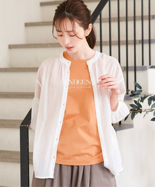 ikka(イッカ)の「コットン楊柳バンドカラーシャツ(シャツ/ブラウス・レディース・オフホワイト/チャコールグレー/ブルー/イエロー・M/L/S)」の14枚目の写真