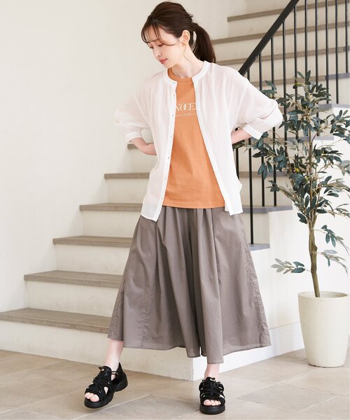 ikka(イッカ)の「コットン楊柳バンドカラーシャツ(シャツ/ブラウス・レディース・オフホワイト/チャコールグレー/ブルー/イエロー・M/L/S)」の16枚目の写真