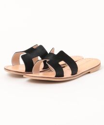 【L’ ANGOLO DEL CUOIO/ランゴロデルクオイオ】レザーサンダル フラットサンダル