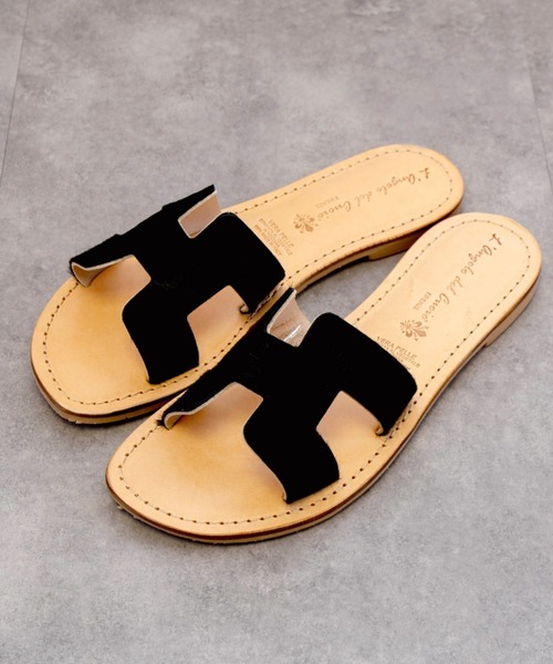 Rivel（リヴェル）の「【L’ ANGOLO DEL CUOIO/ランゴロデルクオイオ】レザーサンダル　フラットサンダル（サンダル・レディース・ブラック×ベージュ/ブラック・38/39/36/37）」の21枚目の写真