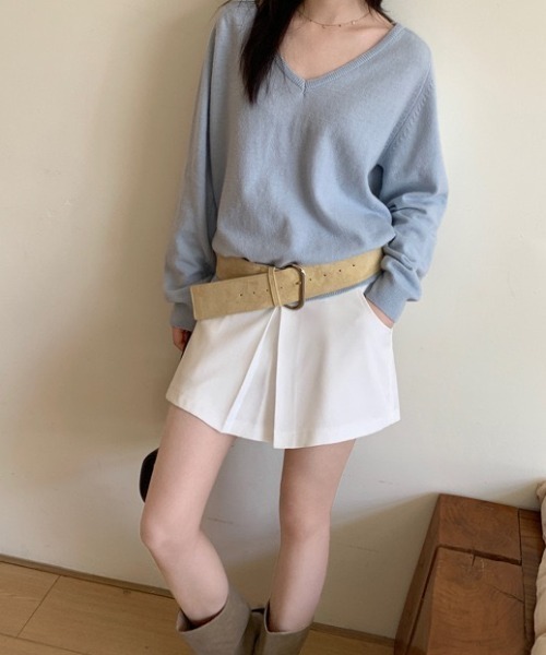 gossip！ロサンゼルス（ゴシップロサンゼルス）の「フェミニン　モードショートキュロットスカート（その他パンツ・レディース・グレー/ブラック/ホワイト・M/S）」の7枚目の写真