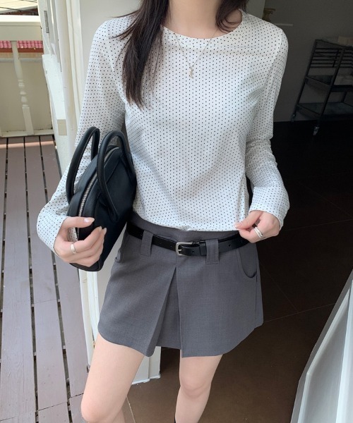 gossip！ロサンゼルス（ゴシップロサンゼルス）の「フェミニン　モードショートキュロットスカート（その他パンツ・レディース・グレー/ブラック/ホワイト・M/S）」の12枚目の写真