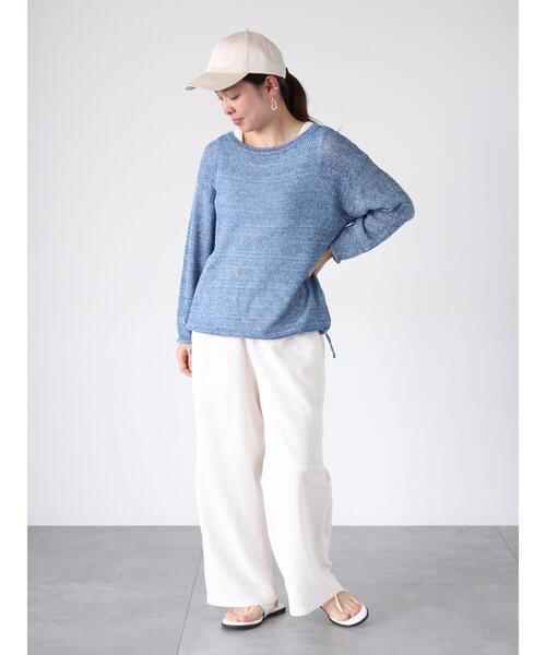セール】裾ドロストボートネックニット《2025spring catalog