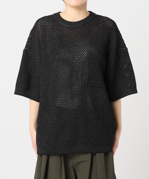 CITYSHOP(シティーショップ)の「RAME MESH ニット(ニット/セーター・レディース・ブラック/ホワイト・FREE)」の7枚目の写真