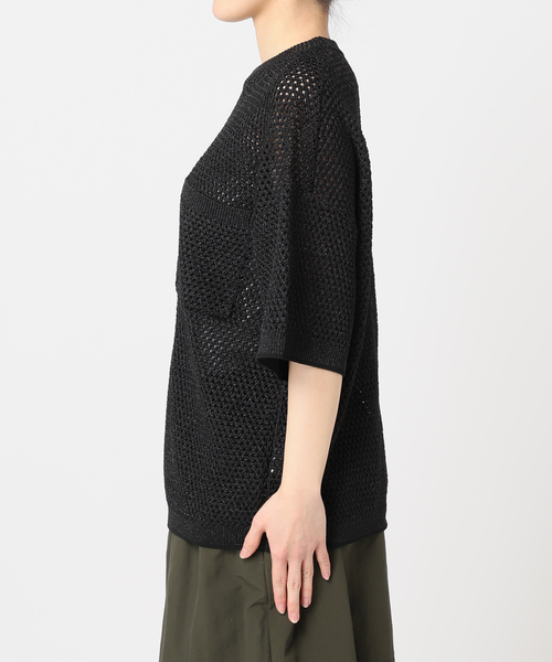 CITYSHOP(シティーショップ)の「RAME MESH ニット(ニット/セーター・レディース・ブラック/ホワイト・FREE)」の8枚目の写真