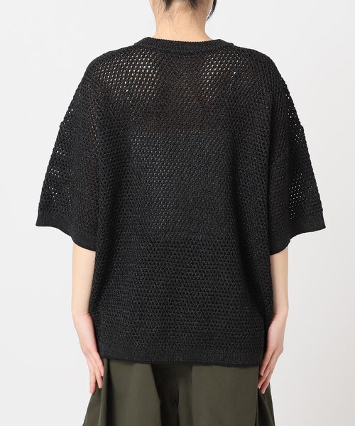 CITYSHOP(シティーショップ)の「RAME MESH ニット(ニット/セーター・レディース・ブラック/ホワイト・FREE)」の9枚目の写真