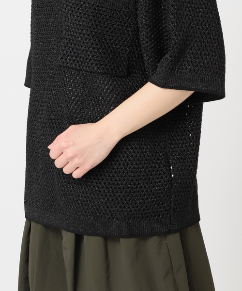 CITYSHOP(シティーショップ)の「RAME MESH ニット(ニット/セーター・レディース・ブラック/ホワイト・FREE)」の12枚目の写真