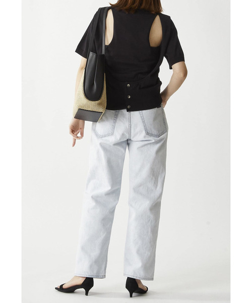 1er Arrondissement(プルミエアロンディスモン)の「<LOWER(ローヴァー)>18Gオープンバックレイヤードトップス(ニット/セーター・レディース・ブラック系その他3/ライトブルー・FREE)」の10枚目の写真