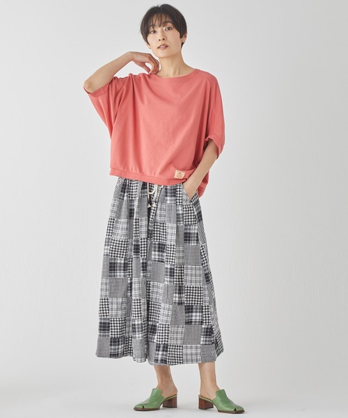 KRIFF MAYER Lady's Collection（クリフメイヤーレディースコレクション）の「【綿100%】マドラスパッチワークスカート（スカート・レディース・オフホワイト/ネイビー/サンドベージュ・MEDIUM/LARGE）」の7枚目の写真