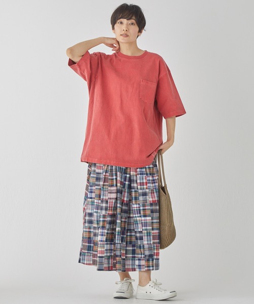 KRIFF MAYER Lady's Collection（クリフメイヤーレディースコレクション）の「【綿100%】マドラスパッチワークスカート（スカート・レディース・オフホワイト/ネイビー/サンドベージュ・MEDIUM/LARGE）」の14枚目の写真