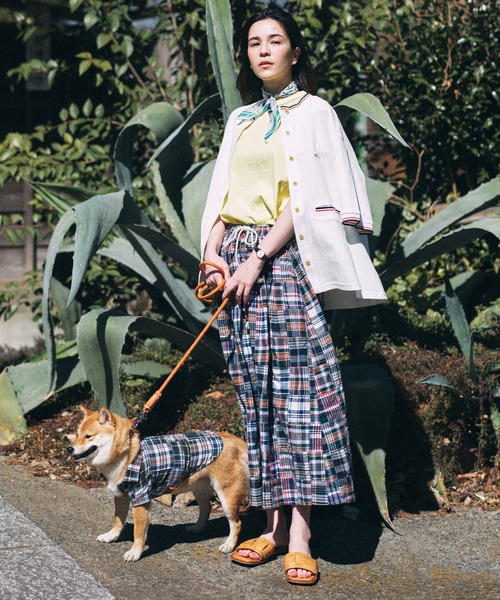 KRIFF MAYER Lady's Collection（クリフメイヤーレディースコレクション）の「【綿100%】マドラスパッチワークスカート（スカート・レディース・オフホワイト/ネイビー/サンドベージュ・MEDIUM/LARGE）」の16枚目の写真