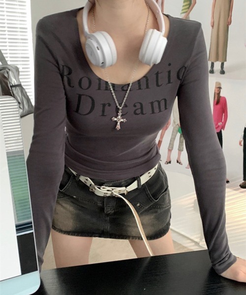 CERCA(チェルカ)の「HALEY PESCA/スリムロゴカットソー(Tシャツ/カットソー・レディース・グレー・FREE)」の4枚目の写真
