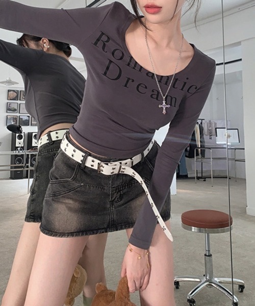 CERCA(チェルカ)の「HALEY PESCA/スリムロゴカットソー(Tシャツ/カットソー・レディース・グレー・FREE)」の6枚目の写真