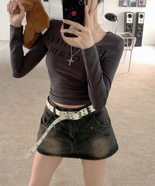 CERCA(チェルカ)の「HALEY PESCA/スリムロゴカットソー(Tシャツ/カットソー・レディース・グレー・FREE)」の8枚目の写真