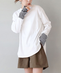 e-zakkamania stores（イーザッカマニアストアーズ）の「指穴付き 切り替えスリーブインナーカットソー（Tシャツ/カットソー）」