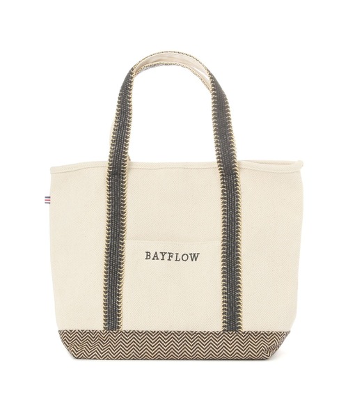 BAYFLOW（ベイフロー）の「[旅行やマザーズバッグに]25SヘリンボンロゴトートL（トートバッグ・レディース・ナチュラル・FREE）」の12枚目の写真