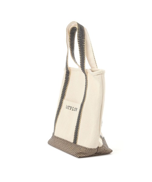 BAYFLOW（ベイフロー）の「[旅行やマザーズバッグに]25SヘリンボンロゴトートL（トートバッグ・レディース・ナチュラル・FREE）」の11枚目の写真