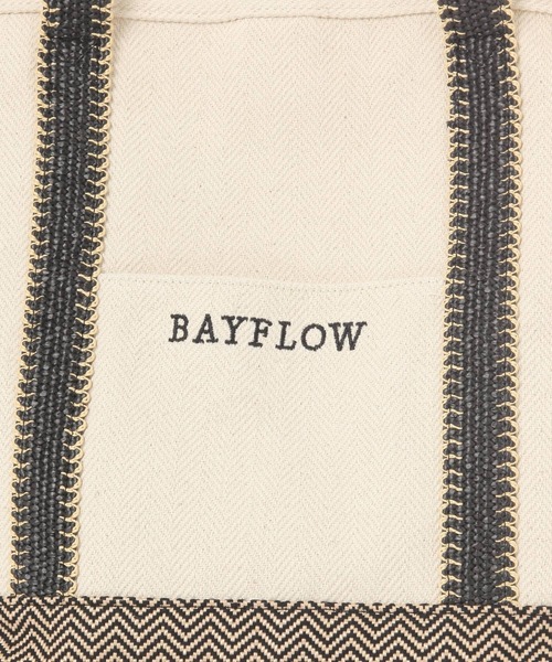 BAYFLOW（ベイフロー）の「[旅行やマザーズバッグに]25SヘリンボンロゴトートL（トートバッグ・レディース・ナチュラル・FREE）」の6枚目の写真