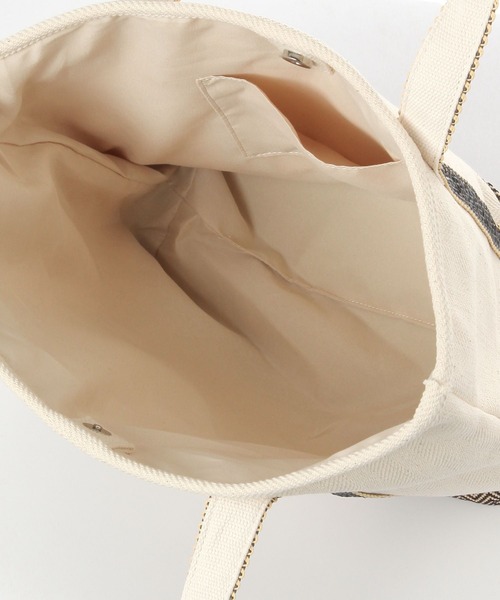 BAYFLOW（ベイフロー）の「[旅行やマザーズバッグに]25SヘリンボンロゴトートL（トートバッグ・レディース・ナチュラル・FREE）」の3枚目の写真