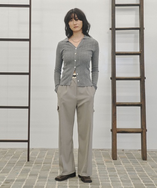 Lutim by u(ルチバイユー)の「Tight rib polo knit / タイトリブポロニット(ニット/セーター・レディース・ブルー/チャコールグレー/グレー/ナチュラル/イエロー・FREE)」の16枚目の写真