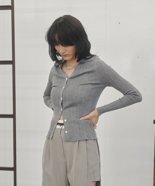 セール】Tight rib polo knit / タイトリブポロニット（ニット