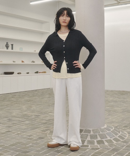Lutim by u(ルチバイユー)の「Tight rib polo knit / タイトリブポロニット(ニット/セーター・レディース・ブルー/チャコールグレー/グレー/ナチュラル/イエロー・FREE)」の10枚目の写真