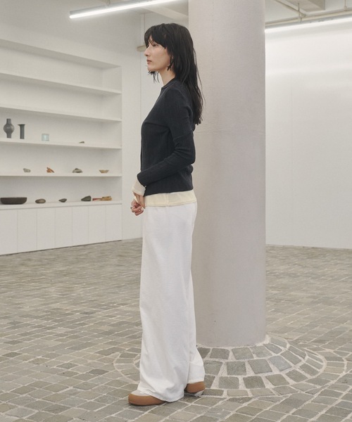Lutim by u(ルチバイユー)の「Tight rib polo knit / タイトリブポロニット(ニット/セーター・レディース・ブルー/チャコールグレー/グレー/ナチュラル/イエロー・FREE)」の11枚目の写真