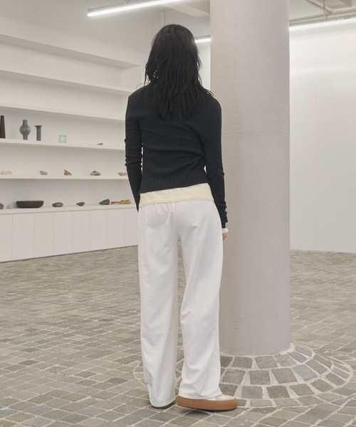 Lutim by u(ルチバイユー)の「Tight rib polo knit / タイトリブポロニット(ニット/セーター・レディース・ブルー/チャコールグレー/グレー/ナチュラル/イエロー・FREE)」の12枚目の写真
