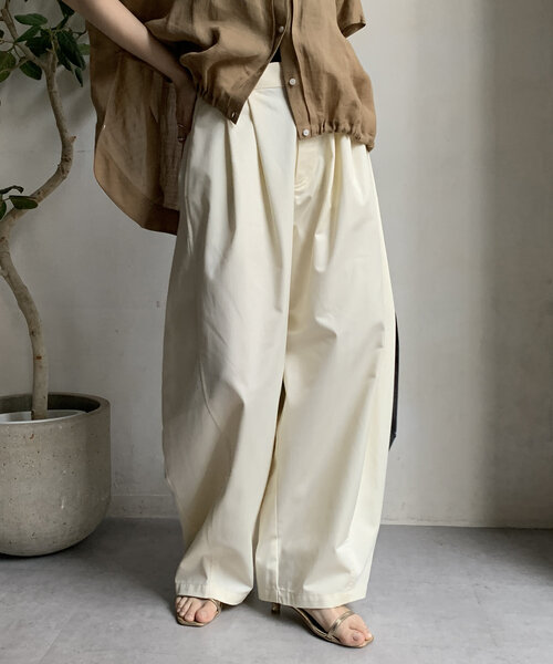 DouDou（ドゥドゥ）の「【WEB限定】カーブチノパン（その他パンツ・レディース・オフホワイト/キャメル・FREE）」の9枚目の写真