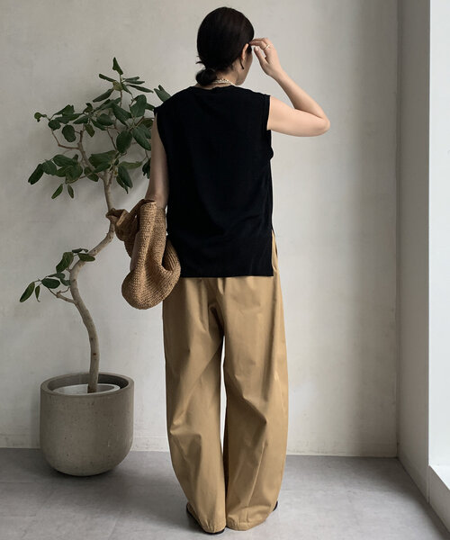 DouDou（ドゥドゥ）の「【WEB限定】カーブチノパン（その他パンツ・レディース・オフホワイト/キャメル・FREE）」の16枚目の写真