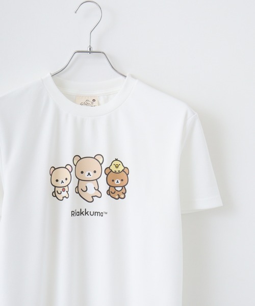 FUNALIVE(ファンアライブ)の「Rilakkuma ハニカムメッシュ クルーネック 半袖Tシャツ(Tシャツ/カットソー・レディース・ライトブルー/ホワイト系1/ブラック系/ホワイト系/サックスブルー/ブラック/ホワイト/ベージュ/ブルー系/グレー/ダークブルー・L/S/M)」の2枚目の写真