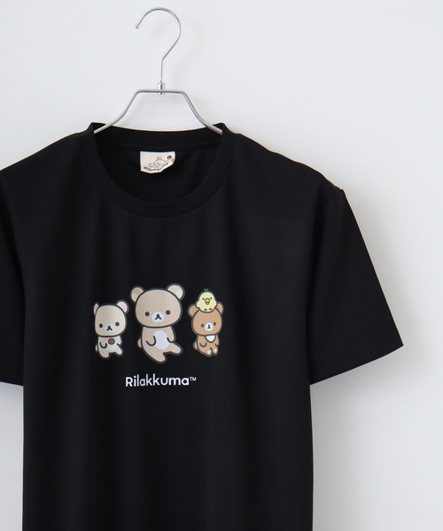 FUNALIVE(ファンアライブ)の「Rilakkuma ハニカムメッシュ クルーネック 半袖Tシャツ(Tシャツ/カットソー・レディース・ライトブルー/ホワイト系1/ブラック系/ホワイト系/サックスブルー/ブラック/ホワイト/ベージュ/ブルー系/グレー/ダークブルー・L/S/M)」の4枚目の写真