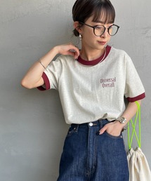 UNIVERSAL OVERALL（ユニバーサルオーバーオール）の「[UNIVERSAL OVERALL/ユニバーサルオーバーオール] 別注 ロゴプリント リンガーTシャツ（Tシャツ/カットソー・レディース）」