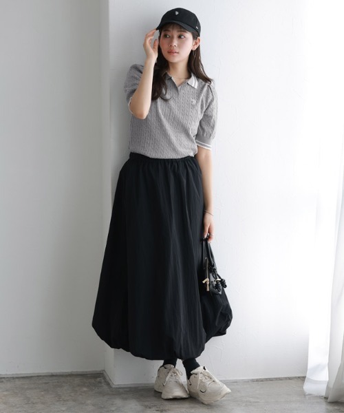 U.S. POLO ASSN.(ユーエスポロアッスン)の「U.S. POLO ASSN. 配色デザインポロニット(ニット/セーター・レディース・ネイビー系/アイボリー系/グレー系・L/M)」の9枚目の写真
