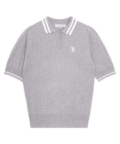 U.S. POLO ASSN.(ユーエスポロアッスン)の「U.S. POLO ASSN. 配色デザインポロニット(ニット/セーター・レディース・ネイビー系/アイボリー系/グレー系・L/M)」の13枚目の写真