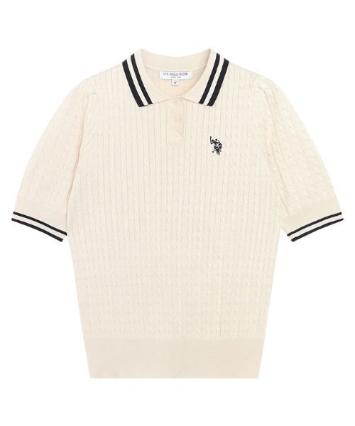 U.S. POLO ASSN.(ユーエスポロアッスン)の「U.S. POLO ASSN. 配色デザインポロニット(ニット/セーター・レディース・ネイビー系/アイボリー系/グレー系・L/M)」の20枚目の写真